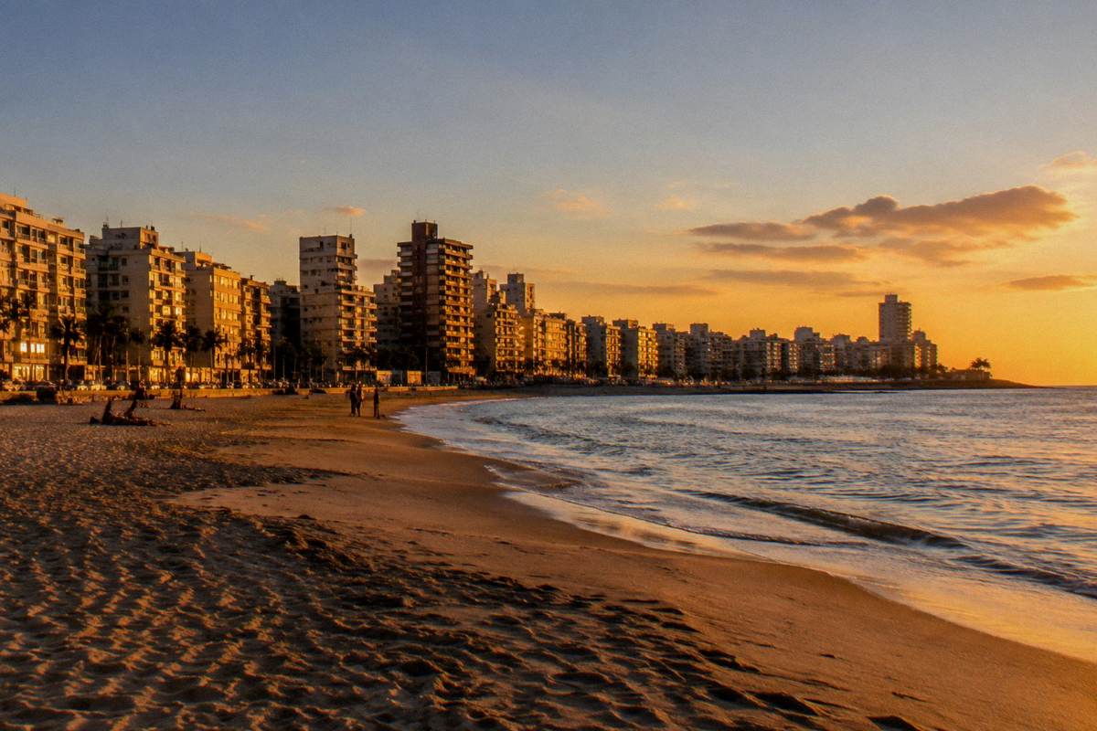 A summer evening on a Montevideo beach in late December