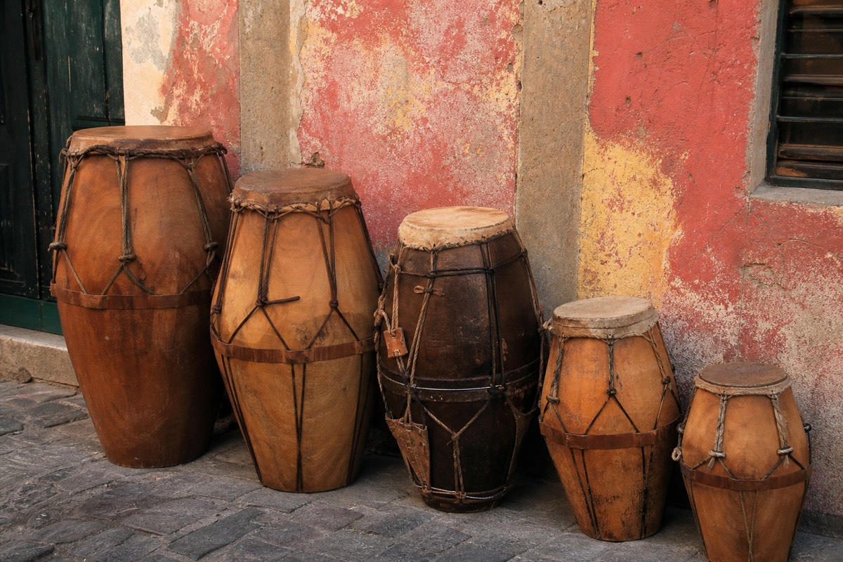 Candombe drummers in Montevideo